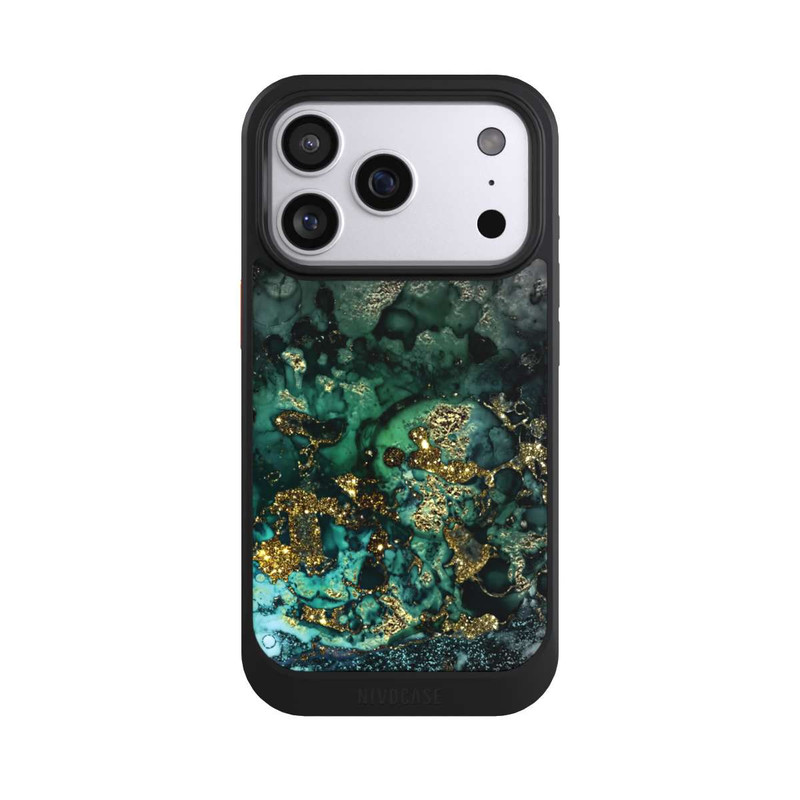 iPhone 17 Pro NIVOcore Marbre Cyan Scintillant