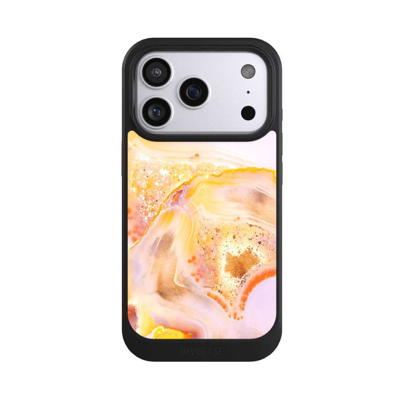 iPhone 17 Pro NIVOcore Orange Glitter Marble Look