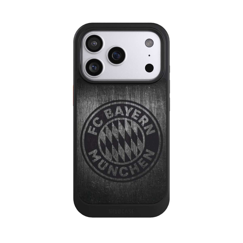 iPhone 17 Pro NIVOcore Metalllook FCB Logo einfarbig