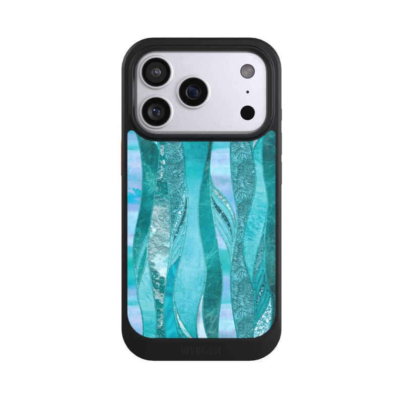 iPhone 17 Pro NIVOcore Look pailleté glamour bleu
