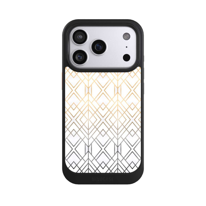 iPhone 17 Pro NIVOcore Gold und Grauer Geo Golddruck