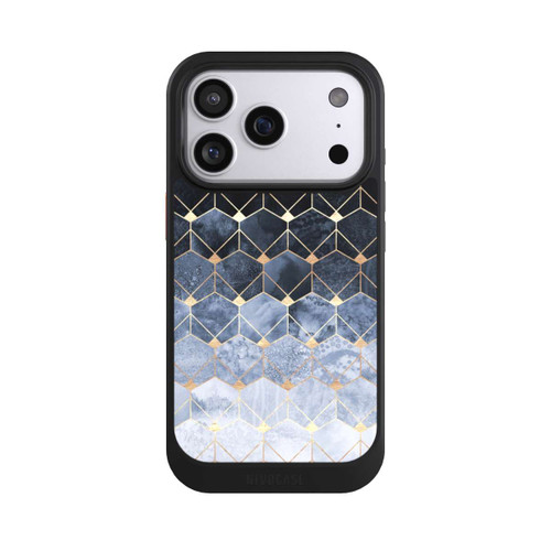 Apple iPhone 17 Pro NIVOcore Blaue Sechsecke und Diamanten Golddruck