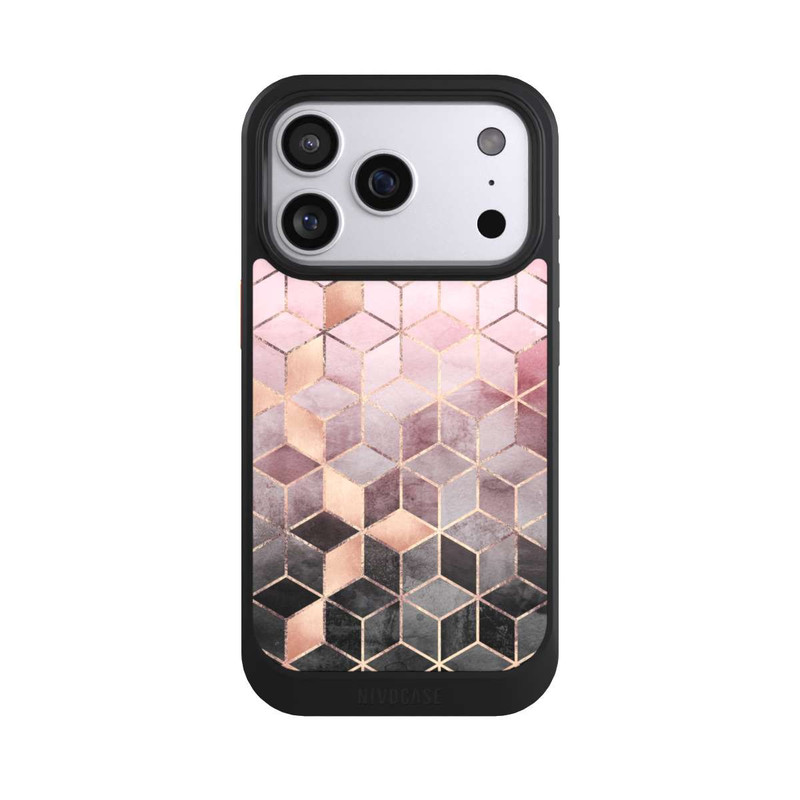iPhone 17 Pro NIVOcore Pink-grauer Farbverlauf Würfel Druck
