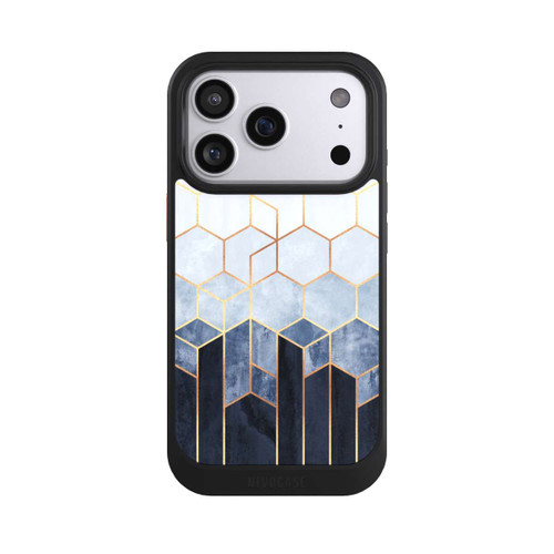 Apple iPhone 17 Pro NIVOcore Blauer Farbverlauf Sechsecke Golddruck