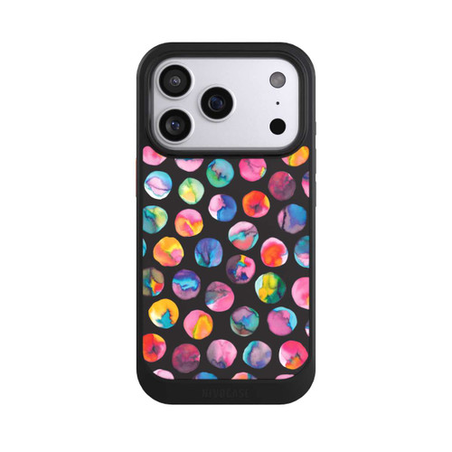 Apple iPhone 17 Pro NIVOcore Colorful Ink Marbles Dots Black