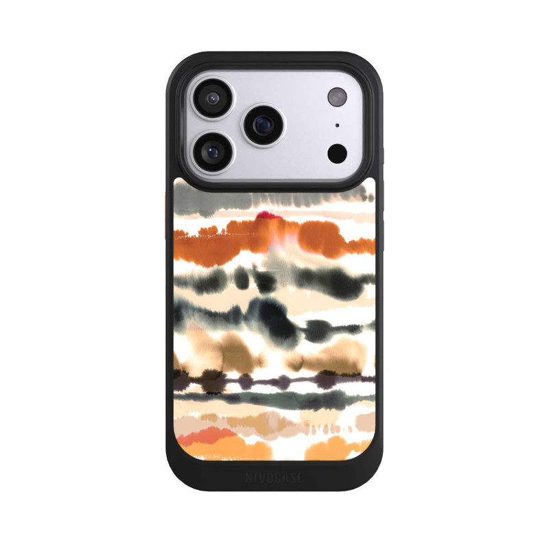 iPhone 17 Pro NIVOcore Weiche nautische Aquarelllinien Orange
