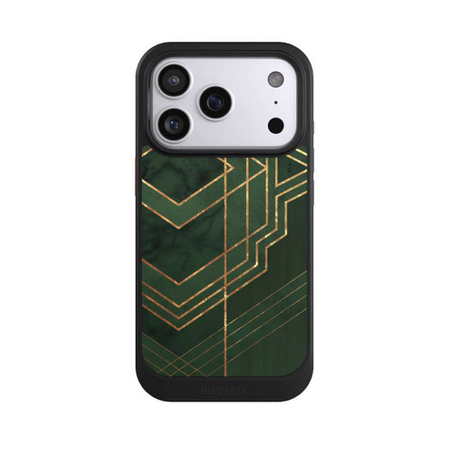 Apple iPhone 17 Pro NIVOcore Dunkelgrün gemustert Goldene Streifen