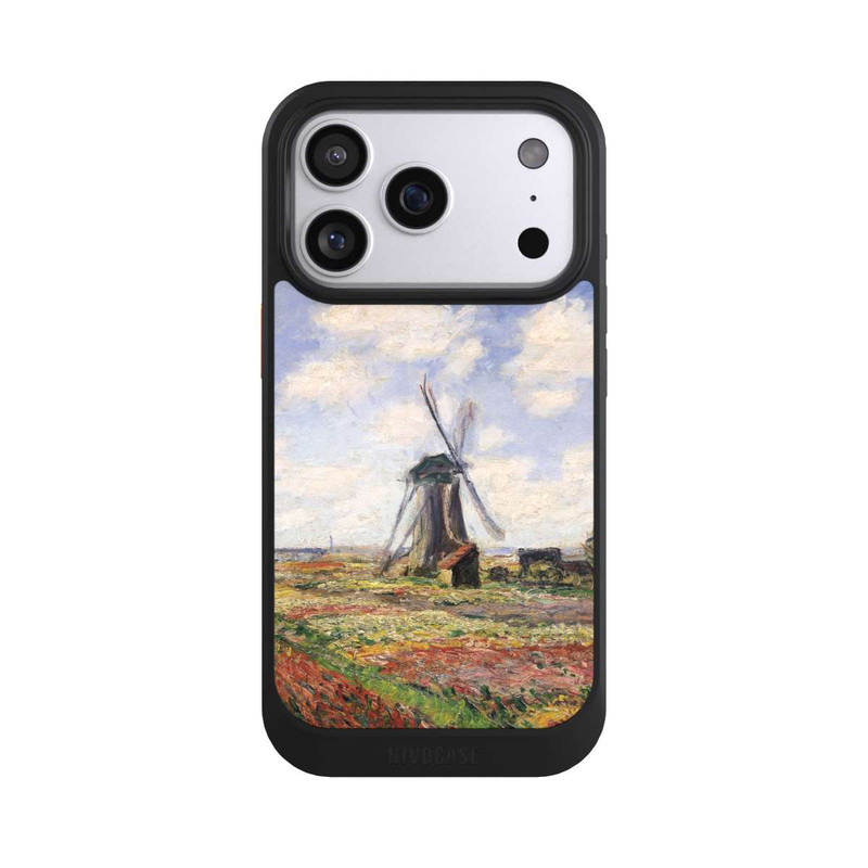 iPhone 17 Pro NIVOcore Tulpenfelder mit der Rijnsburger Windmühle von Claude Monet
