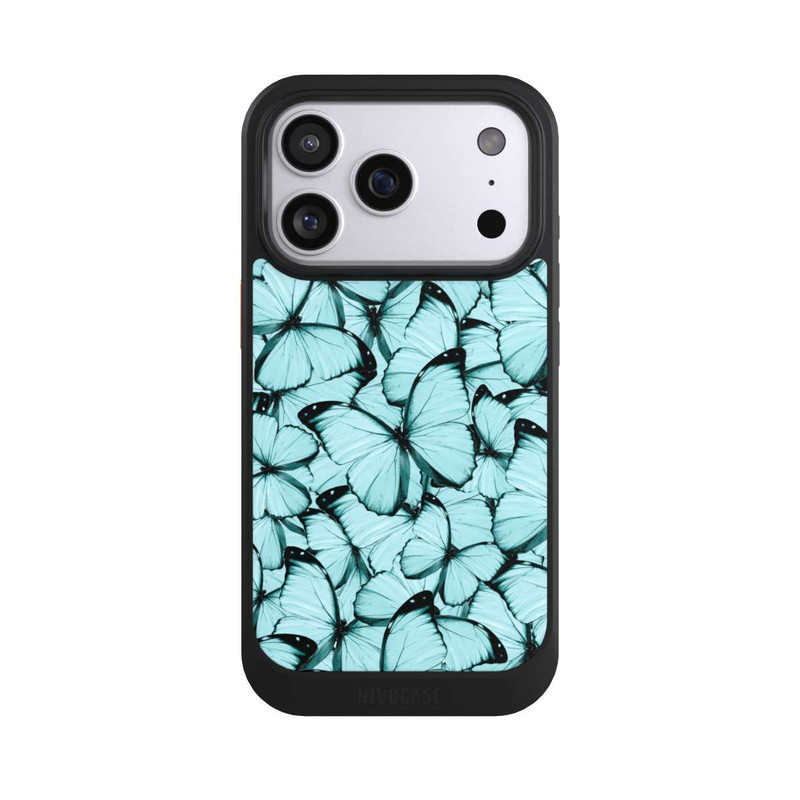 iPhone 17 Pro NIVOcore Teal Schmetterlinge