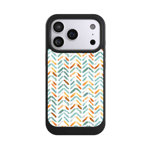 Apple iPhone 17 Pro NIVOcore Elegantes Herbstchevron Blau Orange