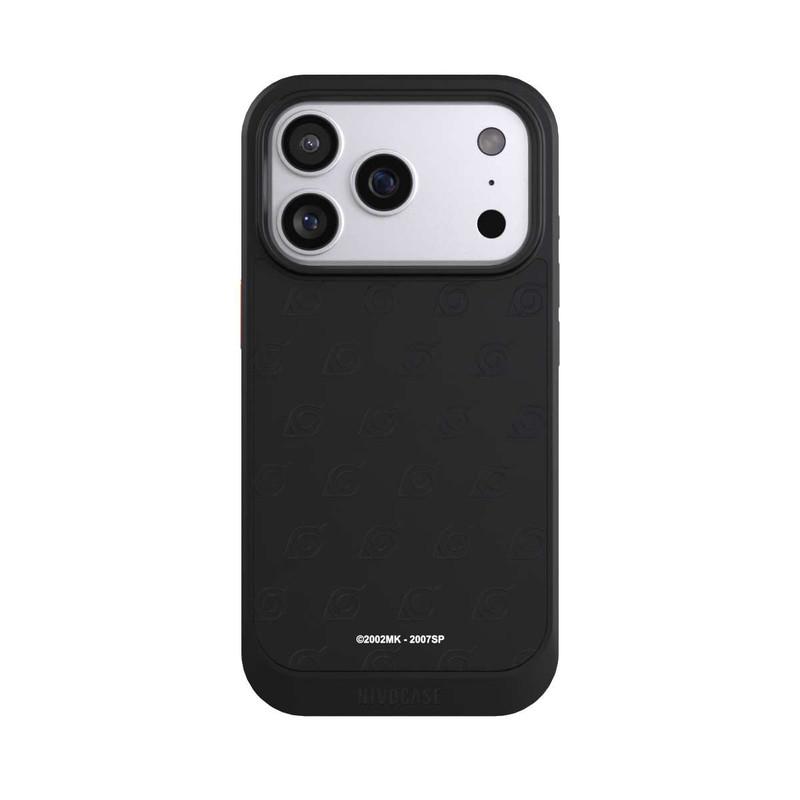 iPhone 17 Pro NIVOcore Schwarzes Konoha-Muster Transparent