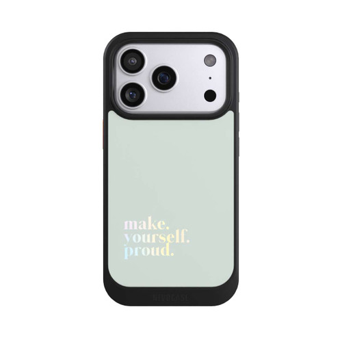 Apple iPhone 17 Pro NIVOcore Make Yourself Proud Zitat-Minze und Farbverlauf