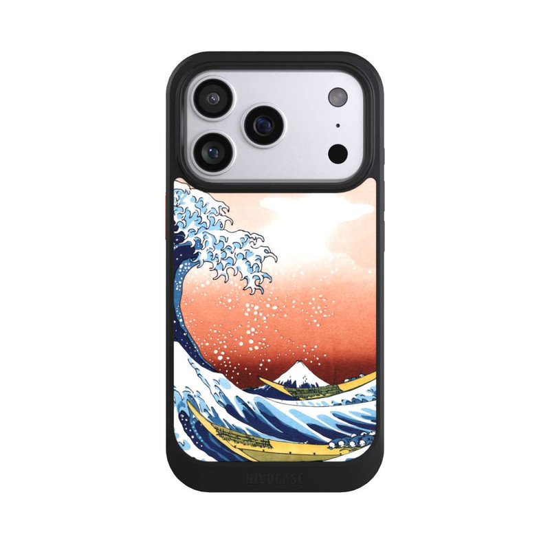 iPhone 17 Pro NIVOcore Kanagawa Wave with red background