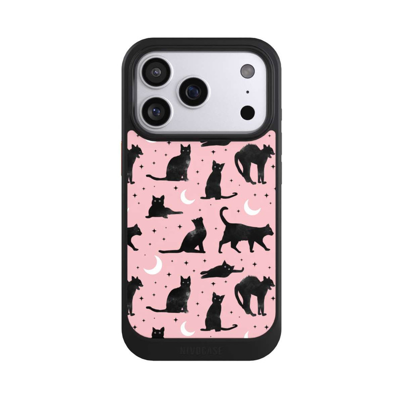 iPhone 17 Pro NIVOcore Lune & Chats Fond Rose