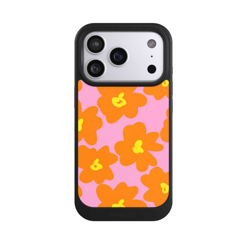 Apple iPhone 17 Pro NIVOcore Retro Blumenmuster Pink und Orange
