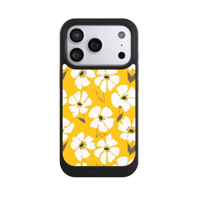 iPhone 17 Pro NIVOcore Blumenwiese auf Gelb Ocker