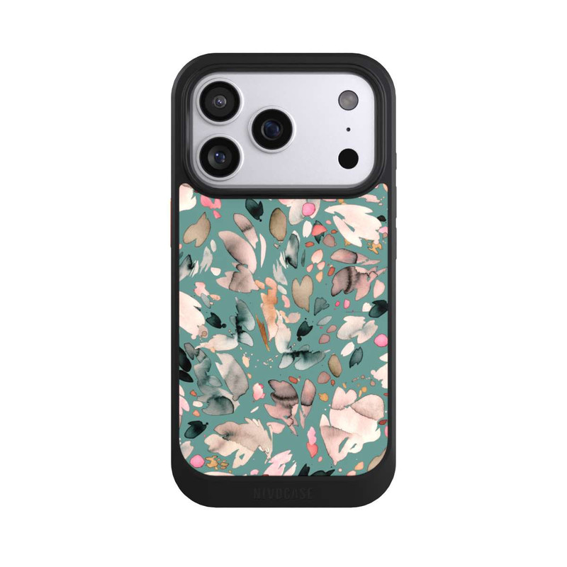 iPhone 17 Pro NIVOcore Abstrakte Blumenblätter grün