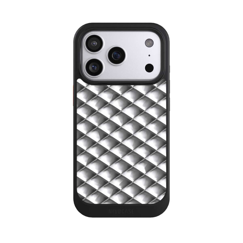 iPhone 17 Pro NIVOcore Glamour Silver Squares