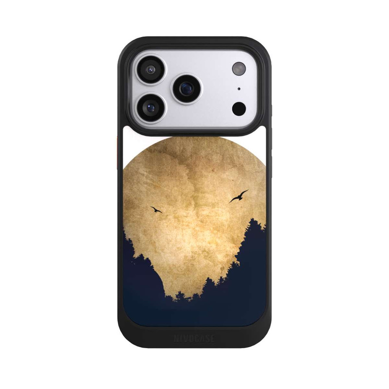 iPhone 17 Pro NIVOcore Zwei Vögel vor Mond