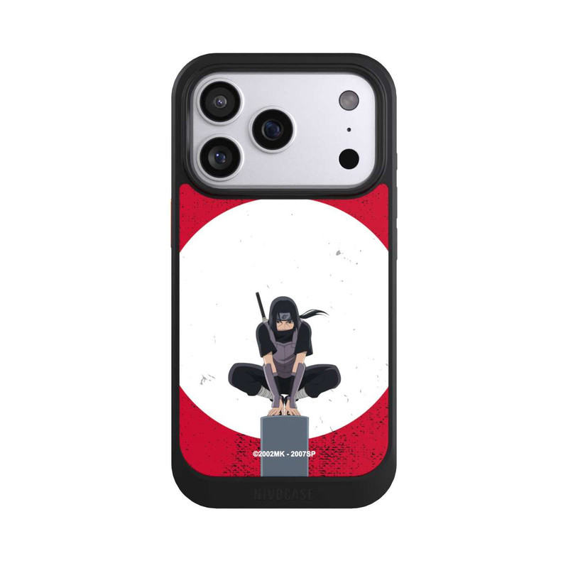 iPhone 17 Pro NIVOcore Itachi Uchiha Symbol Roter Hintergrund