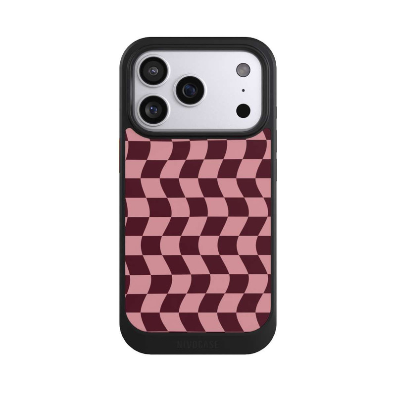 iPhone 17 Pro NIVOcore Schachbrett Rot-Rosa