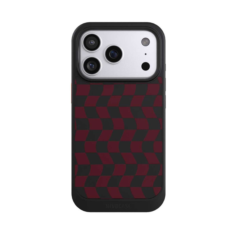 iPhone 17 Pro NIVOcore Rouge vin en damier