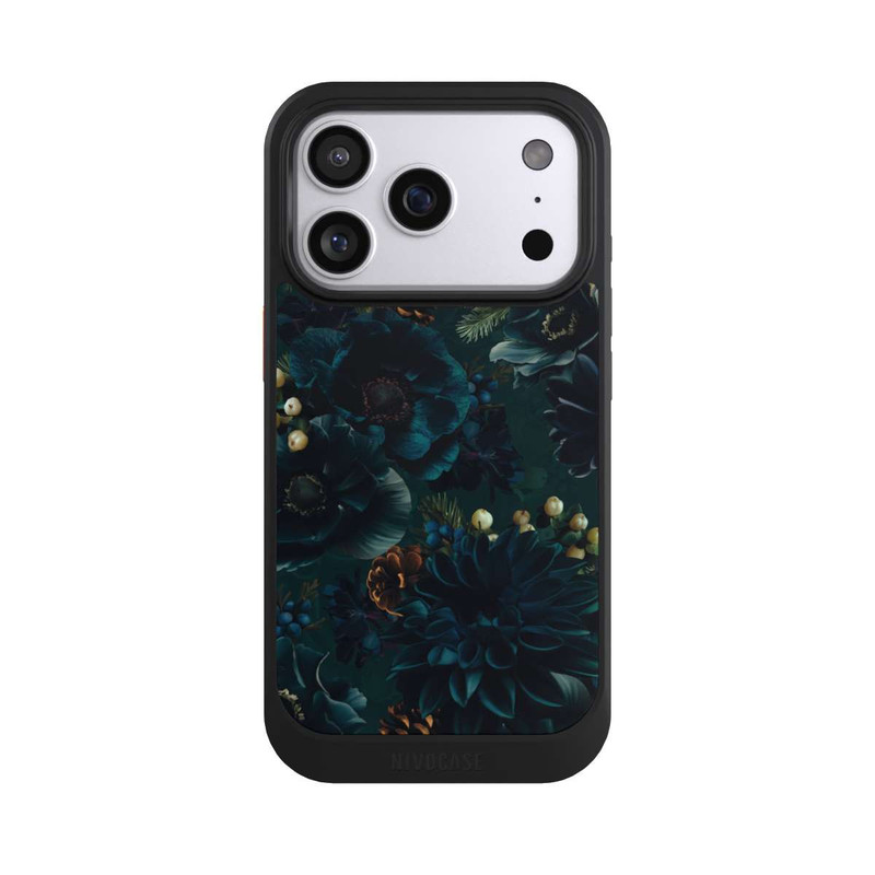 iPhone 17 Pro NIVOcore Blumenmuster Grün und Blau