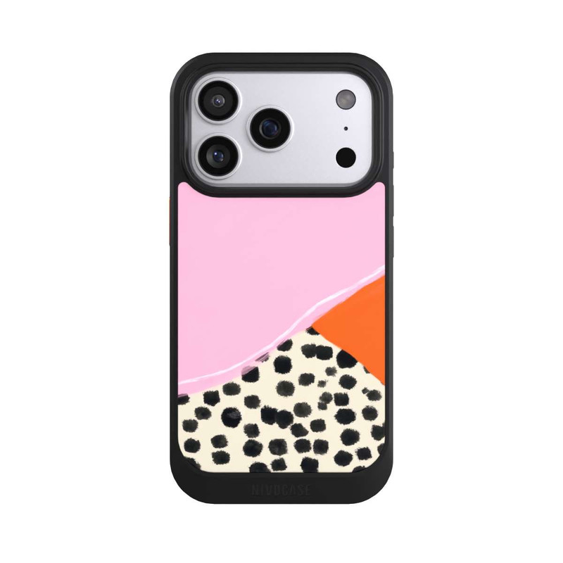 iPhone 17 Pro NIVOcore Rosa und Orange Gepunkteter Hintergrund