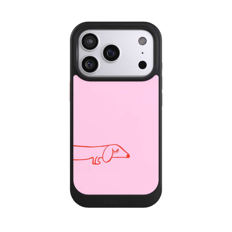 iPhone 17 Pro NIVOcore Dachshund Illustration Pink