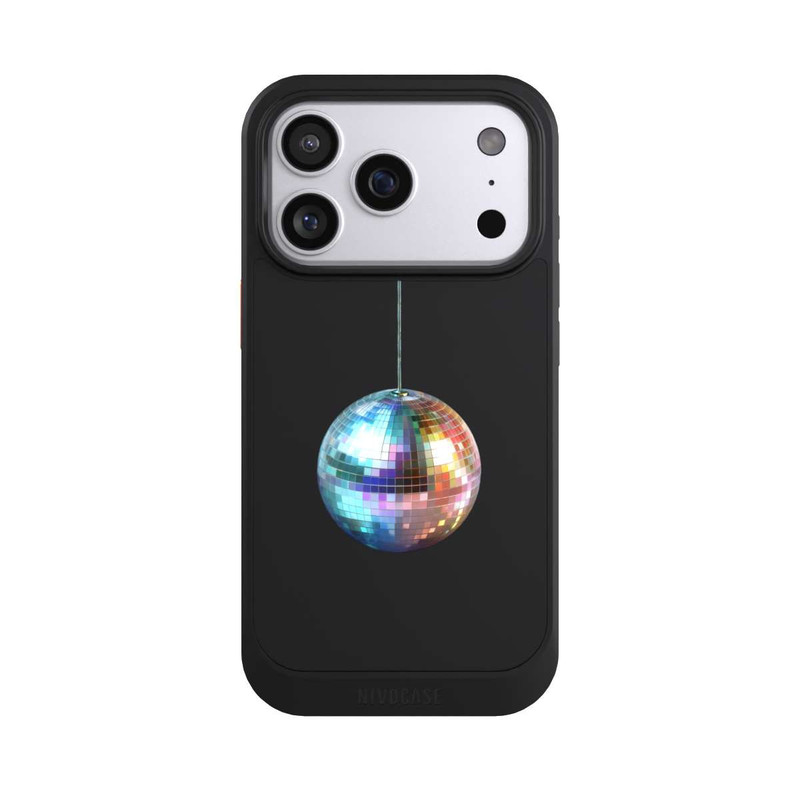 iPhone 17 Pro NIVOcore Disco Balls Party Blue Gold Transparent with AI