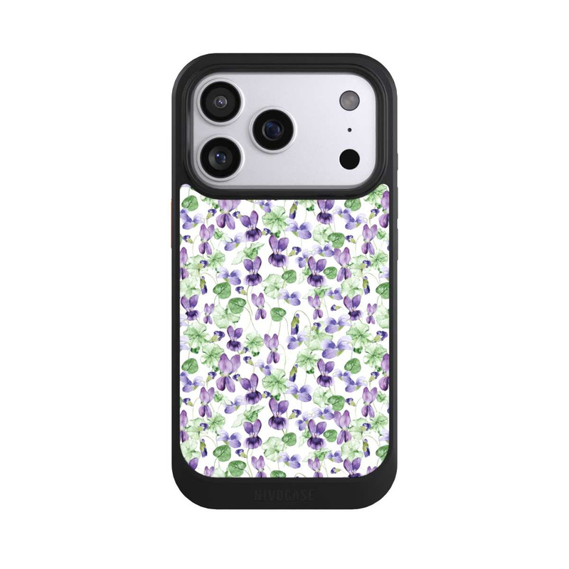 iPhone 17 Pro NIVOcore Purple Wildflowers Pattern Watercolor