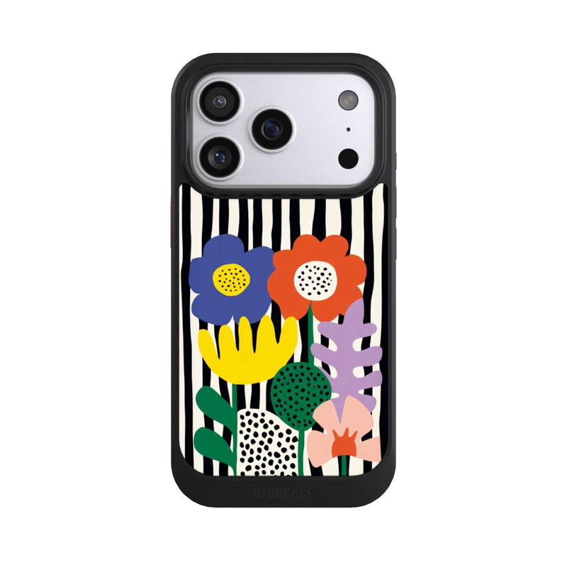 iPhone 17 Pro NIVOcore Flowers Striped Background
