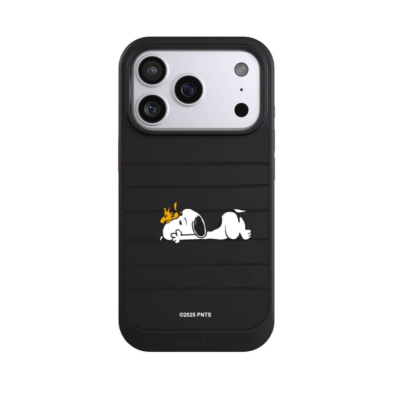 iPhone 17 Pro NIVOcore Snoopy Woodstock Streifen Peanuts Transparent