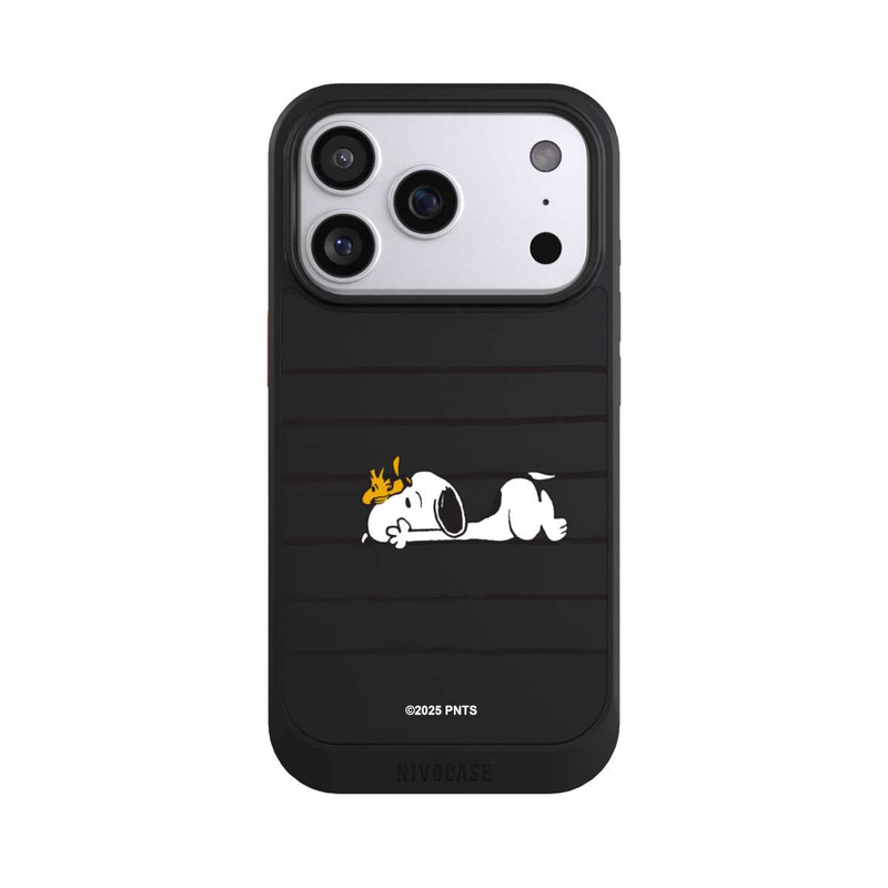 iPhone 17 Pro NIVOcore Snoopy Woodstock Streifen Peanuts Transparent