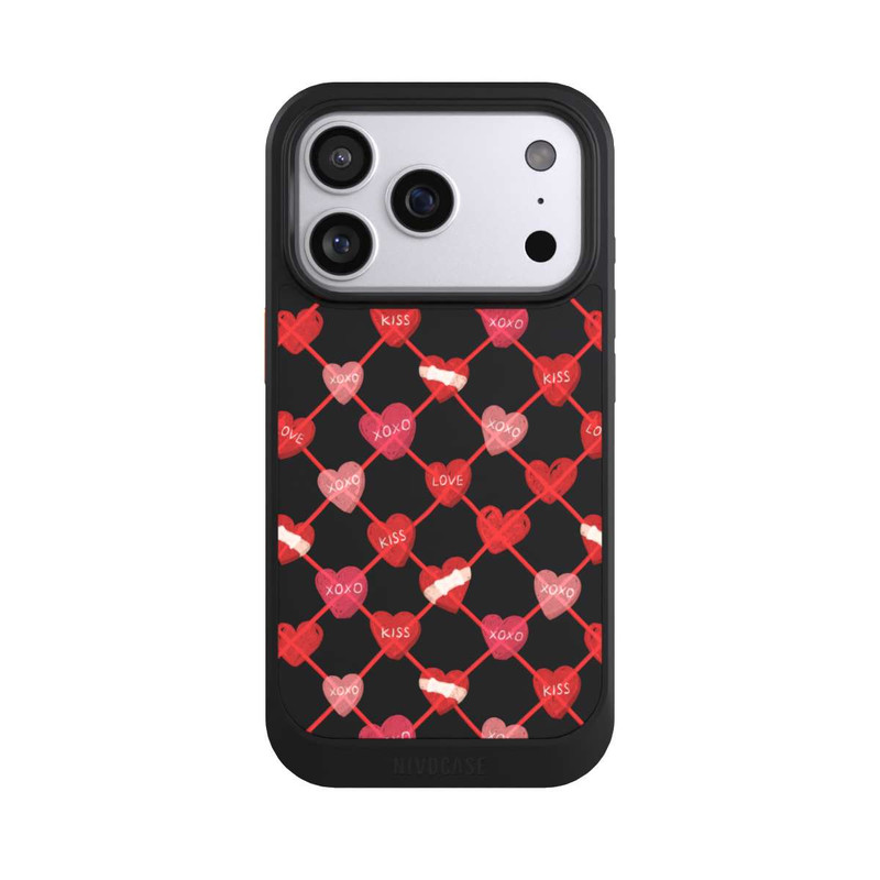 iPhone 17 Pro NIVOcore Herz Muster XOXO Rot