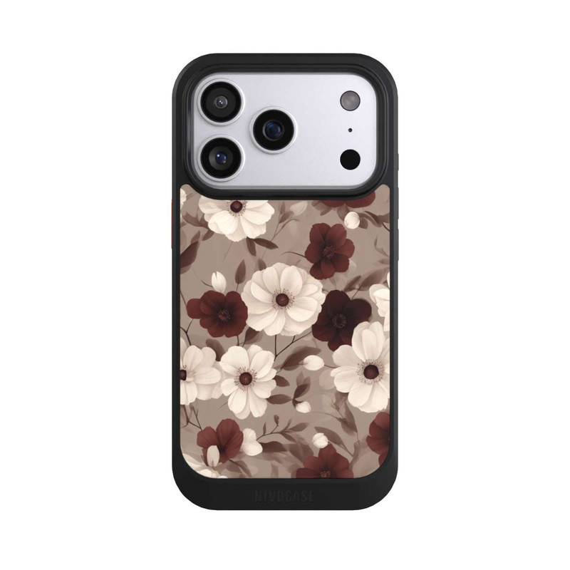 iPhone 17 Pro NIVOcore Negative Flower Bordeaux White with AI
