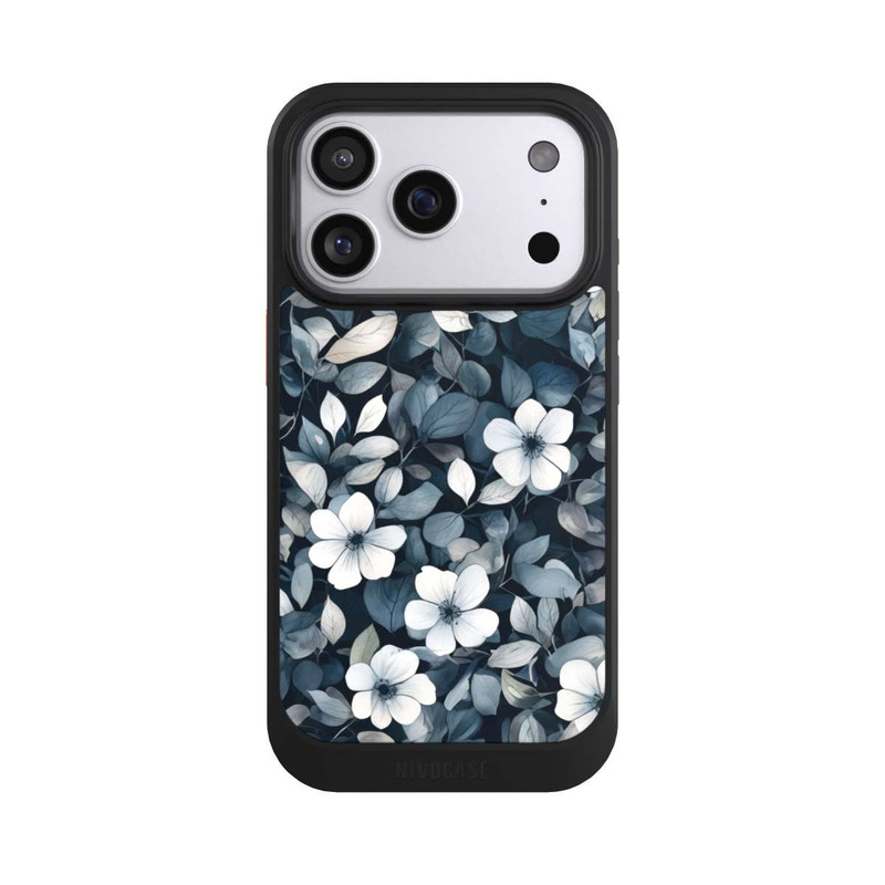 iPhone 17 Pro NIVOcore Blaue Negativblumen mit KI
