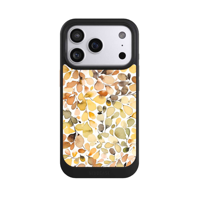 iPhone 17 Pro NIVOcore Eucalyptus Watercolor Leaves Brown Autumn