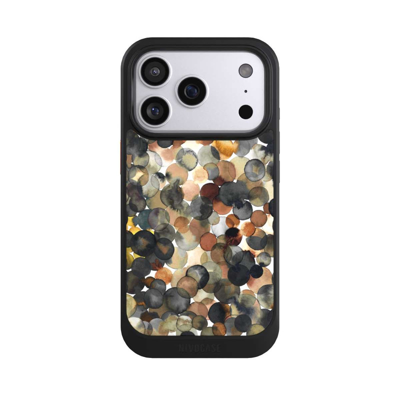 iPhone 17 Pro NIVOcore Watercolor Dots Brown Pattern