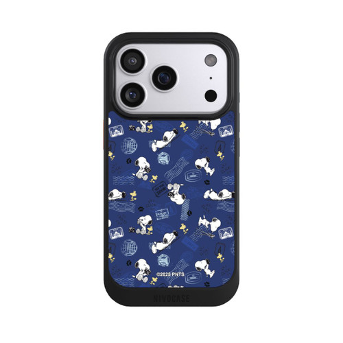 Apple iPhone 17 Pro NIVOcore Peanuts Travel Stamps Pattern Blue