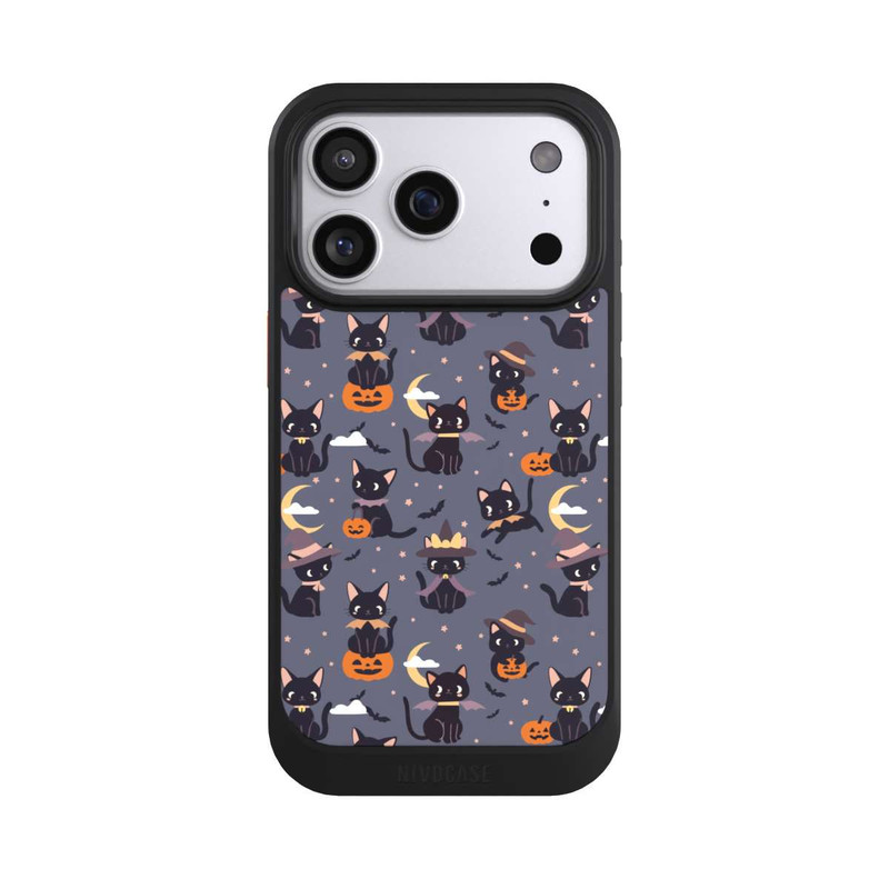 iPhone 17 Pro NIVOcore Cute Halloween Witch Cats and Pumpkins
