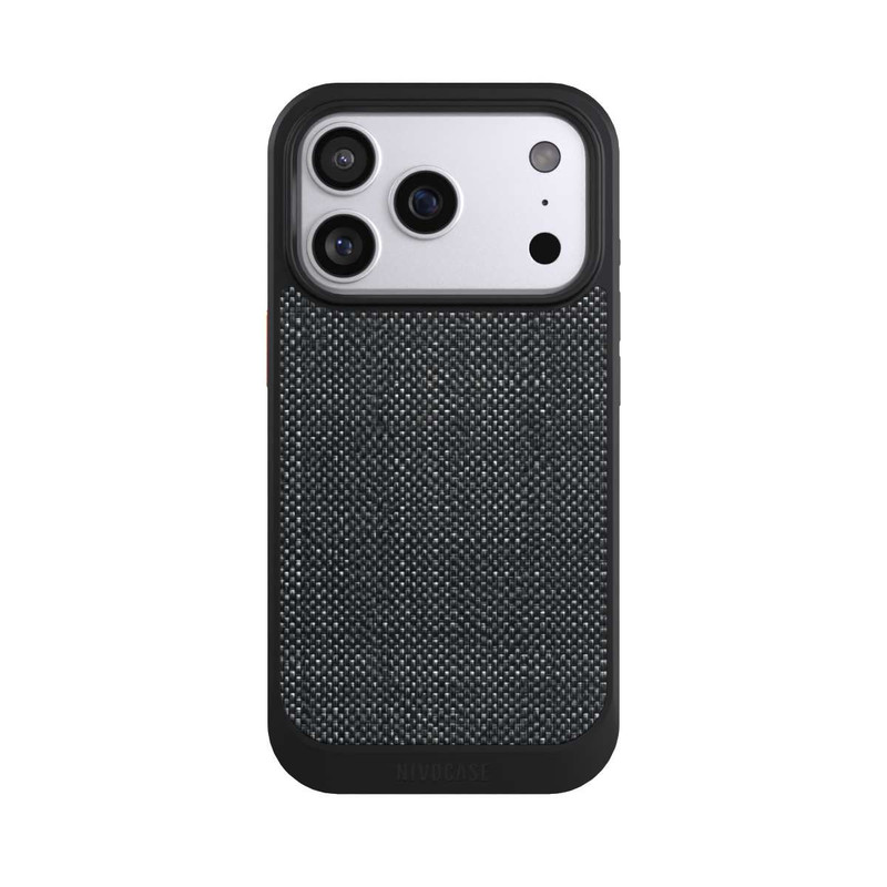 iPhone 17 Pro NIVOcore Tissu Noir Abstrait