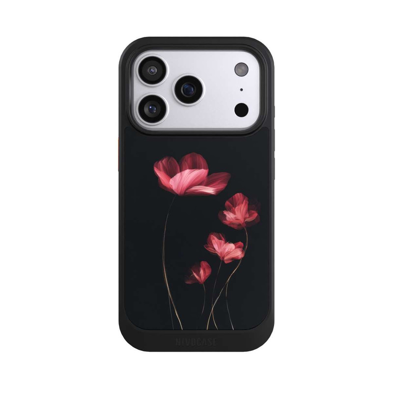 iPhone 17 Pro NIVOcore Burgunder Blüten schwarz