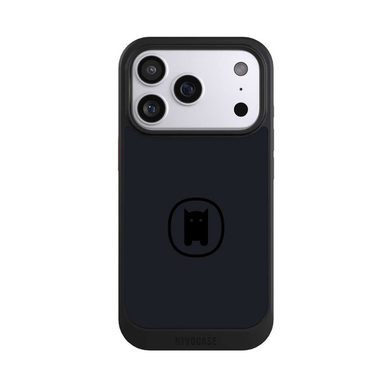 iPhone 17 Pro NIVOcore Nivocase Logo Gross Schwarz Grau 