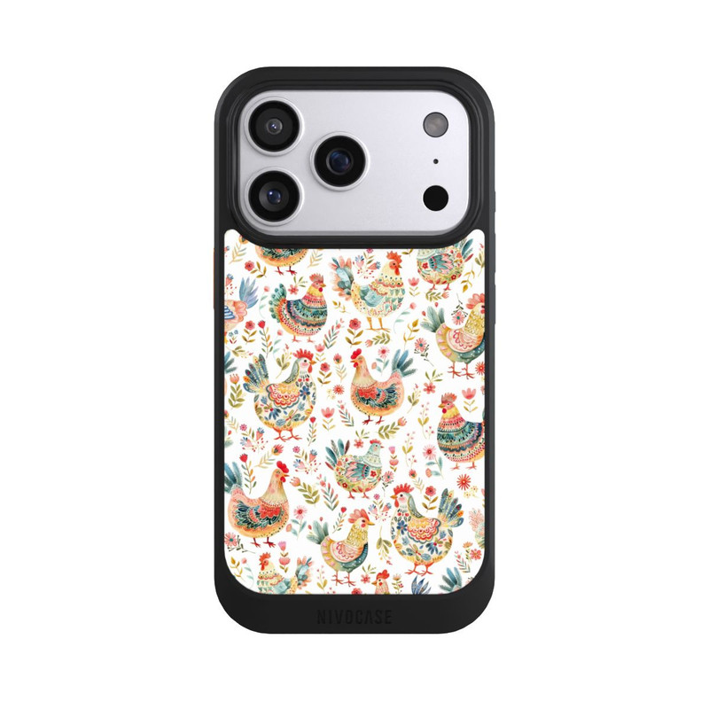 iPhone 17 Pro NIVOcore Motif de poulet coloré avec IA