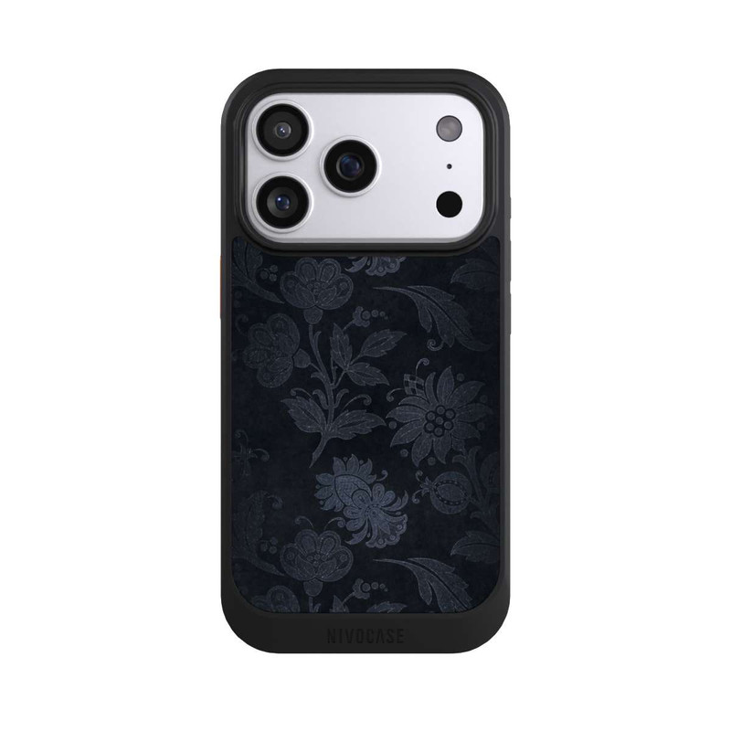 iPhone 17 Pro NIVOcore  Silberne Blumen auf Samt