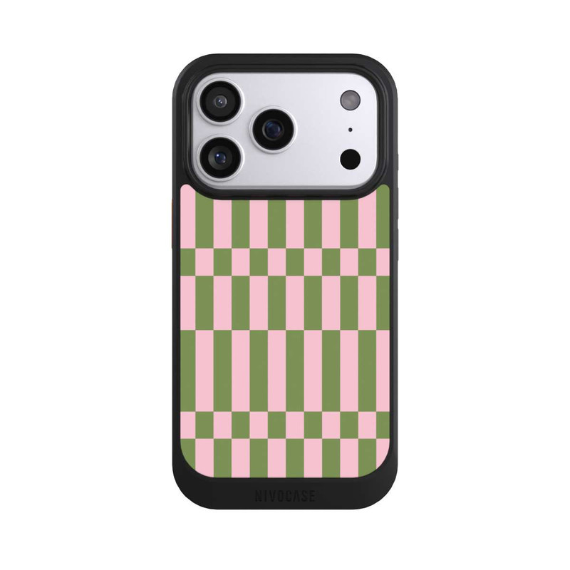 iPhone 17 Pro NIVOcore Thème à Carreaux Sauge et Rose