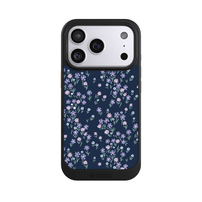 iPhone 17 Pro NIVOcore Dark Blue Floral Theme