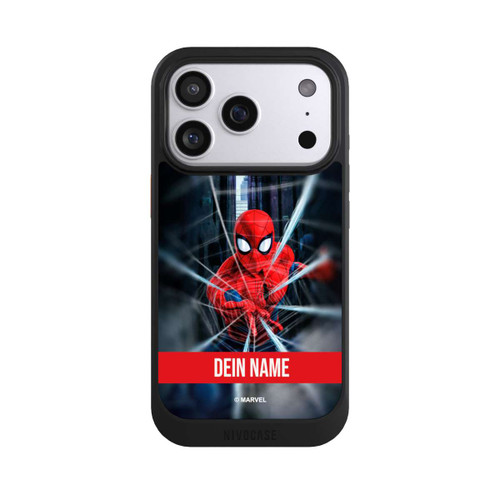 Apple iPhone 17 Pro NIVOcore Spiderman Webs in Action Personalisierbar
