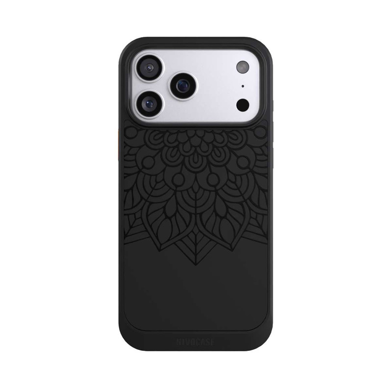 iPhone 17 Pro Max NIVOcore Indian Mandala black transparent